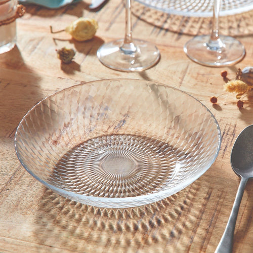 Assiette creuse en verre 20 cm Pampille