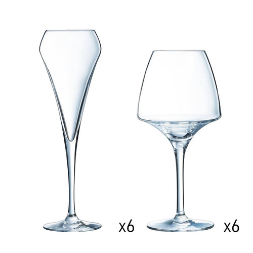 Ensemble 12 pièces Open Up - verre à pied 32cl et flute à Champagne - 2