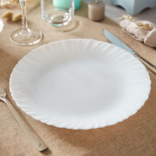 Assiette plate blanche 25 cm Feston - 2