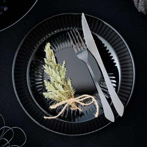 Cottage Black 25 cm Dinner Plate