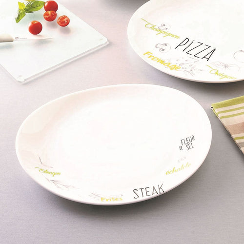 Assiette à steak blanche décorée 30 cm Friend