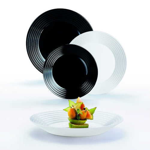 Service de table 18 pièces Harena noir et blanc