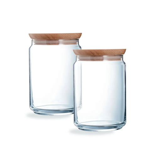 Lot de 2 pots de conservation Pure Jar Wood 1L