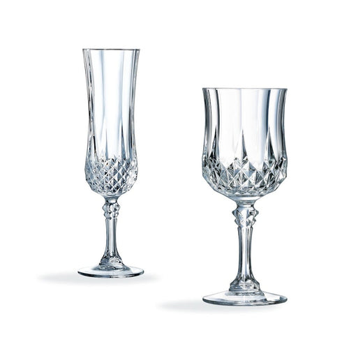 Ensemble 16 verres à pied et flûtes Longchamp