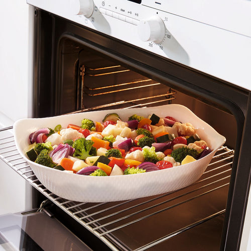 Plat de cuisson blanc 34 x 25 cm Smart Cuisine Wavy