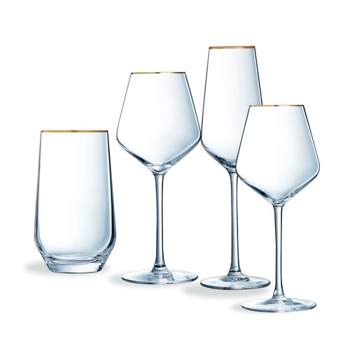 Ensemble 16 verres Ultime Bord Or