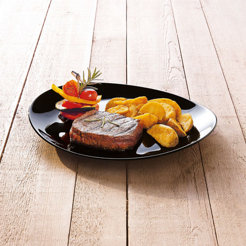 Assiette à steak noire 30 cm Friend