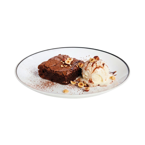 Assiette à dessert blanche filet noir 19 cm Diwali