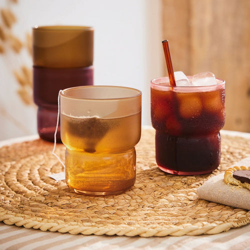 12 verres 27 cl en verre teinté Moka Delice