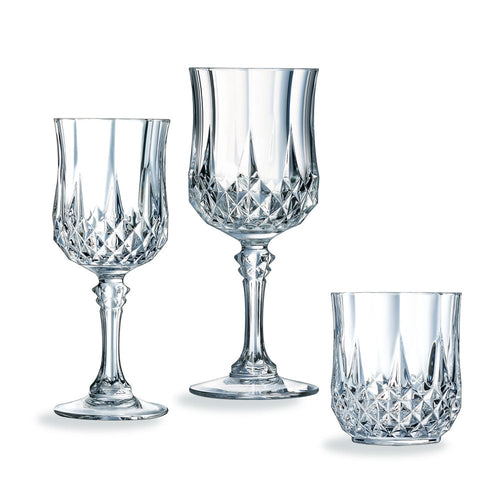 Ensemble 24 pièces, verres à pied et verres à eau Longchamp
