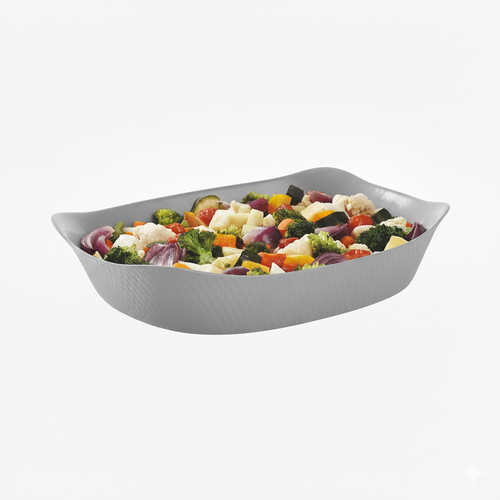 Plat rectangulaire 34x25 Smart Cuisine Wavy Granit - 2